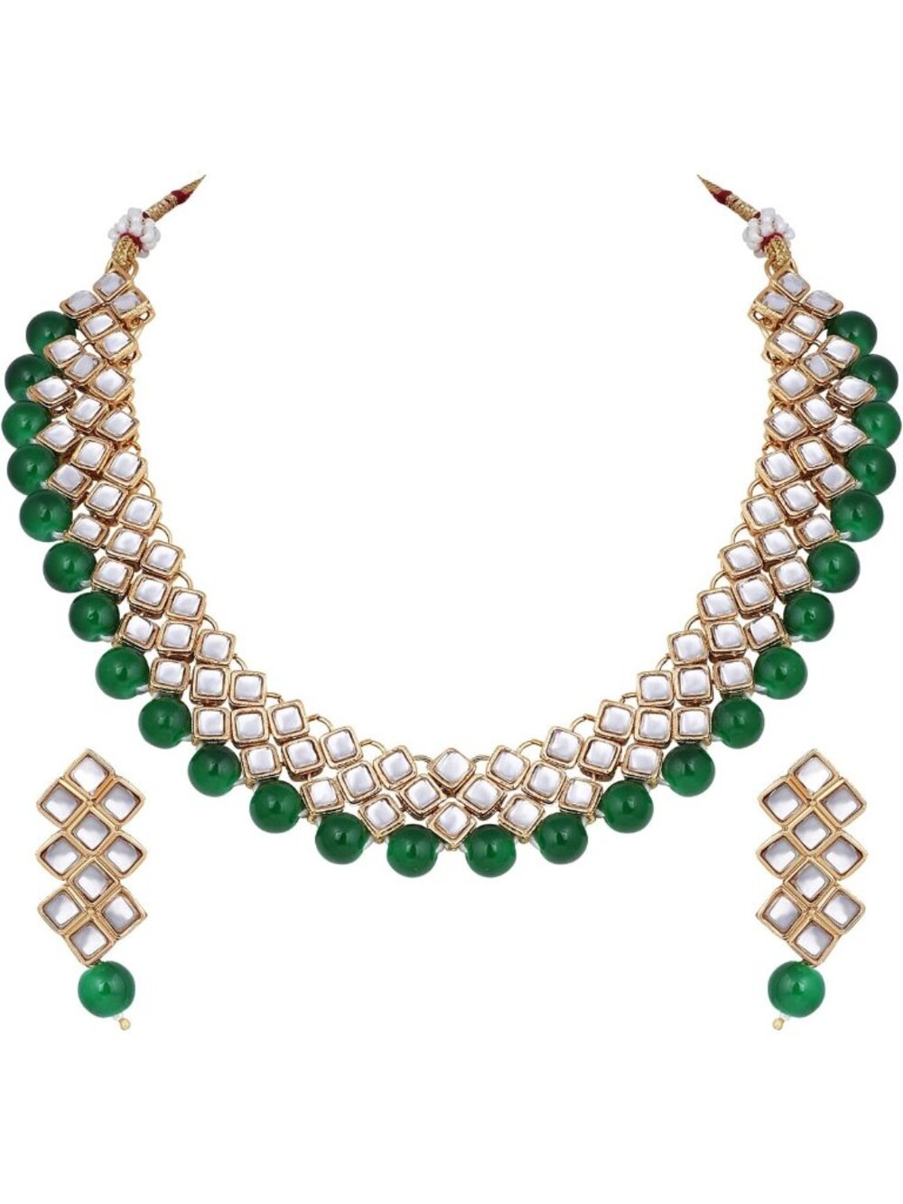 Stylish Indian Wedding Necklace & Earring Set | Ethnic Bollywood Jewelry for